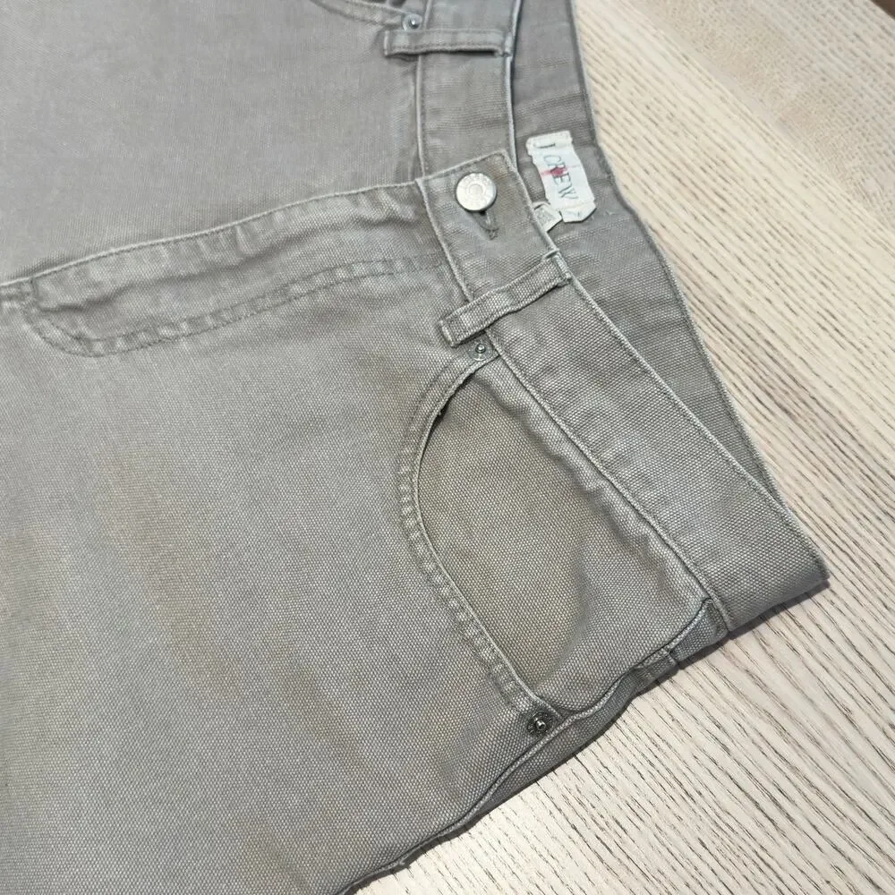JCrew Oarsman Utility Wide Leg Pants Mens 33x34 Cotton Five Pocket Stone Taupe